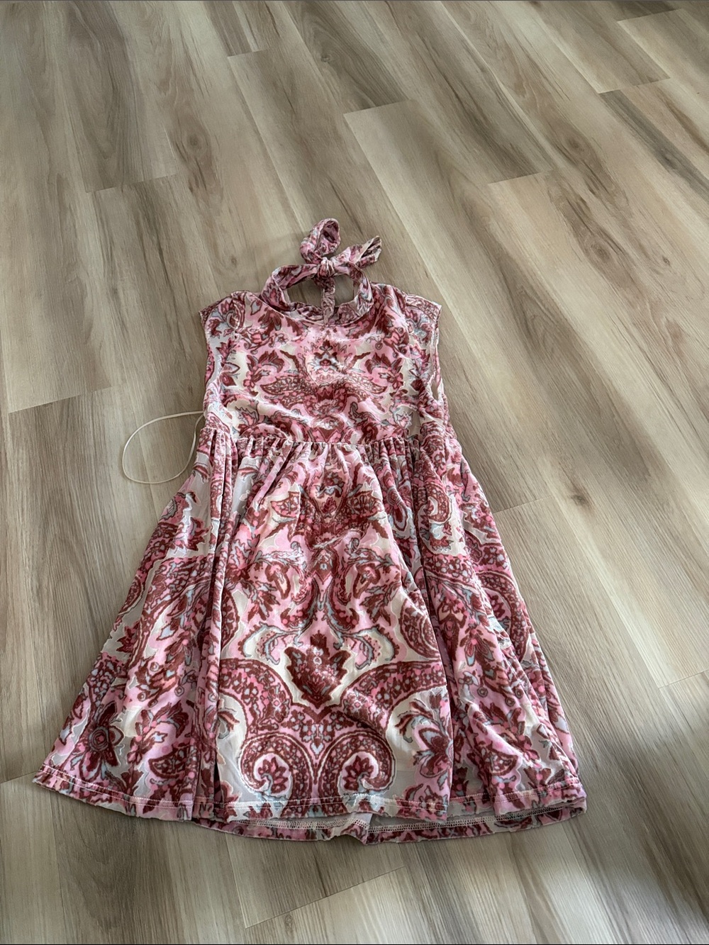 Free People Pink Paisley Halter Dress